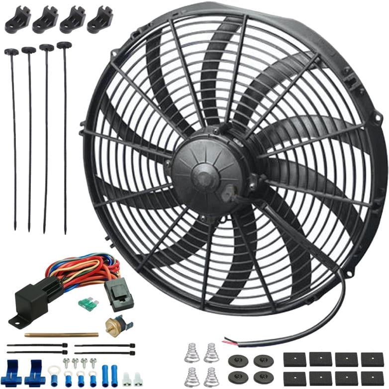 13" INCH 90W ELECTRIC REVERSIBLE COOLING FAN 12V MANUAL TOGGLE WIRING SWITCH KIT 