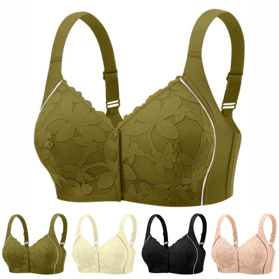 OVAFBAU Bras for Women Supportive Seamless Push Up Bra T-Shirt Bra Plus Size Wireless Bra Front Closure Push Up Breath Adjust Tank Women Underwears
