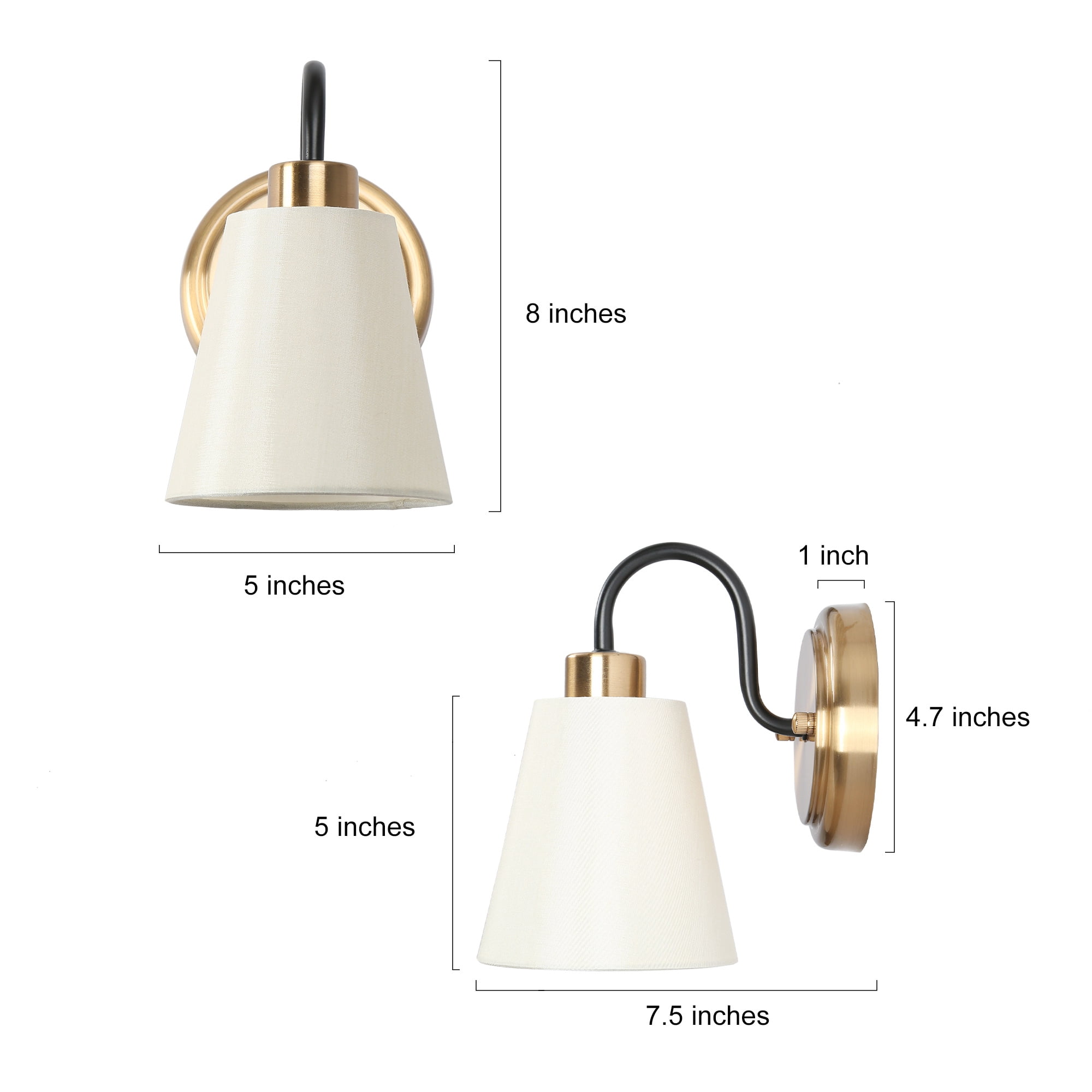LNC Jacarmellia 5-in W 1-Light Polished Gold Modern/Contemporary LED Wall Sconce
