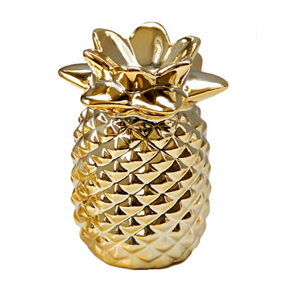 GOOHOCHY Pineapple Figurine Home Decor Jar Ornament, Golden Decorative for Living Room, Kitchen, Office