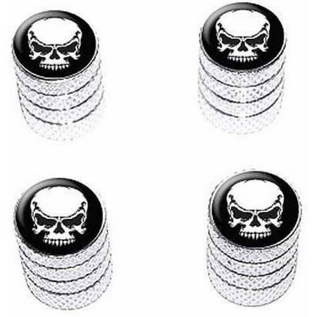 - Tribal Skull on Black Tire Rim Wheel Aluminum Valve Stem Caps, Multiple Colors