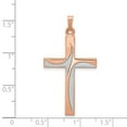 thumbnail image 2 of FJC Finejewelers 14 kt Rose Gold with Rhodium Cross Charm 39 mm x 20 mm, 2 of 6