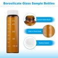 thumbnail image 3 of Uxcell 6Pcs 50ml pequeños frascos de vidrio marrón con tapa de rosca blanca, botellas de muestra graduadas de vidrio borosilicato, 3 of 6
