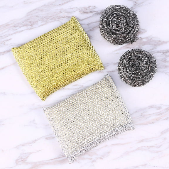 FRCOLOR Dish Washing Sponge Scrub Set for Ceramic Cooking Tops and Dishes, Assorted Color, Durable Steel Wire, 4 Count