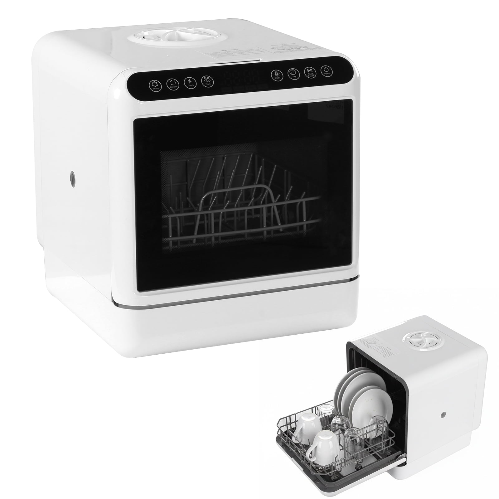 golytefs Countertop Dishwasher with 6L Built-in Water Tank Small Mini Portable Dishwasher Countertop 360 Dual Spray Bottle Sterilizer And Dryer High-temp& Air-dry Function for Apartments& Rvs