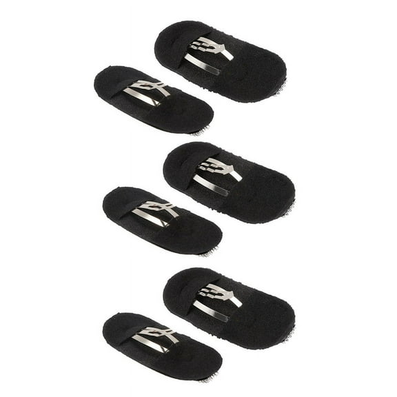 6 Pcs Black Sponge Hair Clip Volume Bumpit Padding Bun
