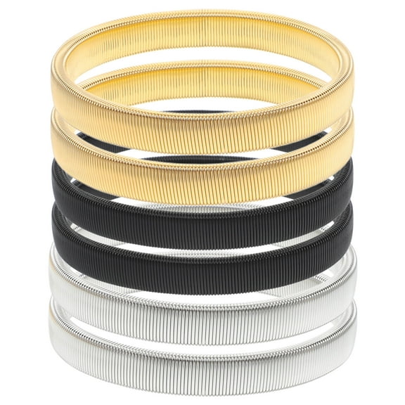 TEHAUX Arm Bands Arm Garters Metal Black 6Pcs