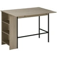 thumbnail image 1 of HOMCOM Extendable Bar Table, Counter Height Table, Light Grey, 1 of 10