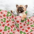 thumbnail image 3 of Pofeuu Strawberries Print Puppy Blanket,Dog Blankets,Pet Blanket Cozy Cat Blankets for Indoor Cats, Fuzzy Pet Blanket for Kitten Doggy Dog Blankets-Large, 3 of 8