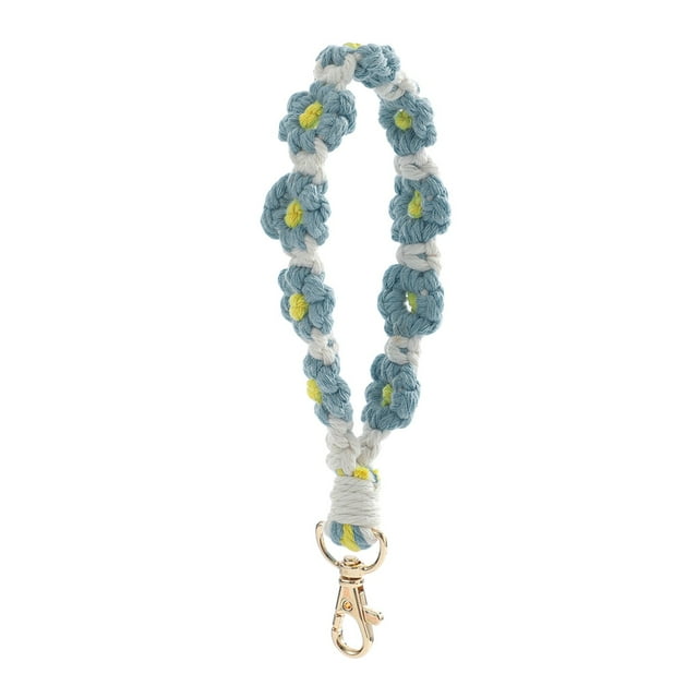 HOARBOEG Keychain Decorative Key Rings Backpack Ornament Bohemian Hand-woven Flower Keychain Clashing Color Keychain Bracelet Pendant Phone Chain