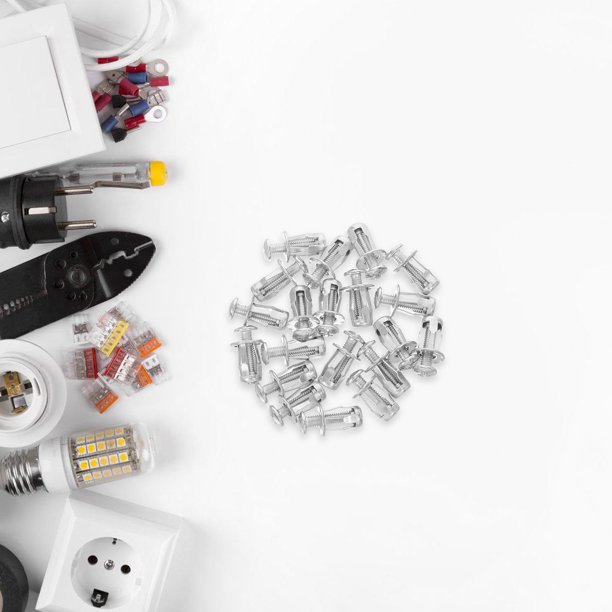 RUNROTOO 80Ud Tornillos De Expansión Para Paredes Con De En Para Y Drywall Plata