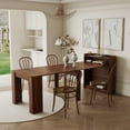 thumbnail image 2 of PORKISS Extendable Dining Table, Wooden Kitchen Table with Storage, Classical Dinner table, Modern Rectangle Dining Table for Kitchen, Dining Room, and Living Room, Walnut Color, 2 of 12