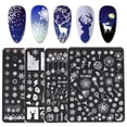 thumbnail image 1 of Plaque à Ongles de Noël Flocon de Neige Festif Motifs Élan Réutilisable en Acier Inoxydable pour Manucure DIY, 1 of 8