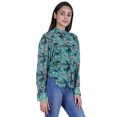 thumbnail image 3 of Moomaya Full Sleeve Sheer Top For Women Formal Shirt Printed Tunic, 3 of 9