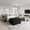 Black, variant on Noble House Arvion 33" Comfy Ottoman Compressed Sectional Sofa, Modular Minimalist Corduroy Sleeper Couch, Black