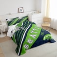 thumbnail image 4 of American Football Comforter Set Sports Ball Game Bedding Full Rugby Competition Game Bedding Comforter Sets, American Football City Style Duvet Insert with 2 Pillowcases(Seattle), 4 of 6