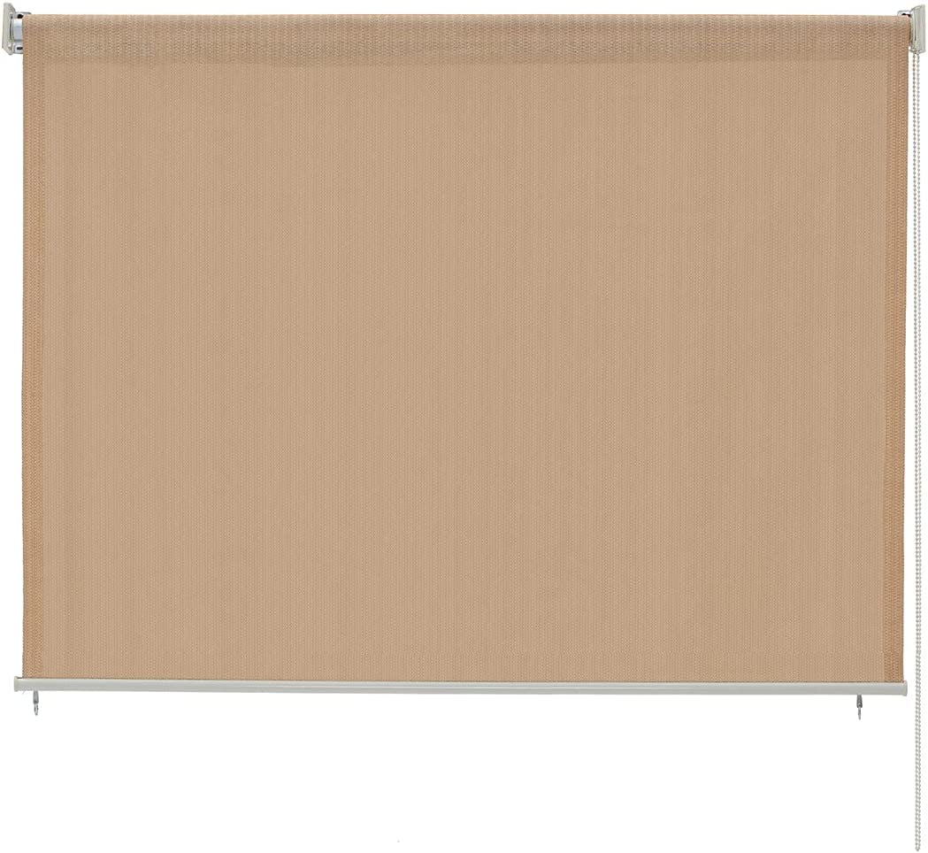 Exterior Outdoor Roller Shade Patio Sun Blind Roll Up Shade 8'X6' Wheat