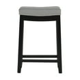 thumbnail image 3 of Linon Cessford 26" Backless Indoor Counter Stool, Black with Gray Faux Leather, Includes 1 Stool, 3 of 11