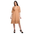 thumbnail image 1 of Moomaya Robe Midi Décontractée Unie pour Femmes Manches Courtes Vêtements d'Été, 1 of 6