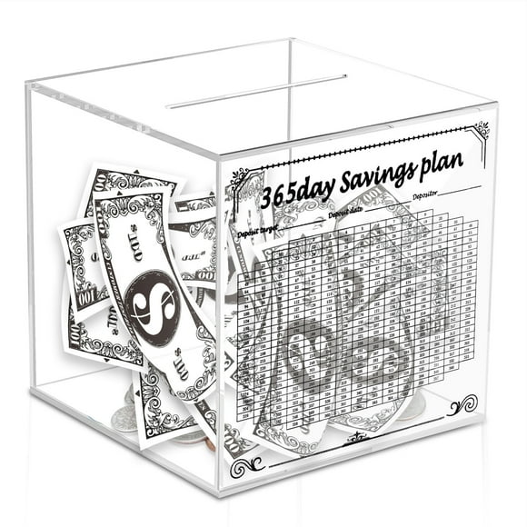 Yuarrent Hucha Para Adultos Desafío Y Planificador De Presupuesto Para 10K Desafío De Metas Y Planificador De Presupuesto Para 10k Decoración del hogar 15*15*15cm