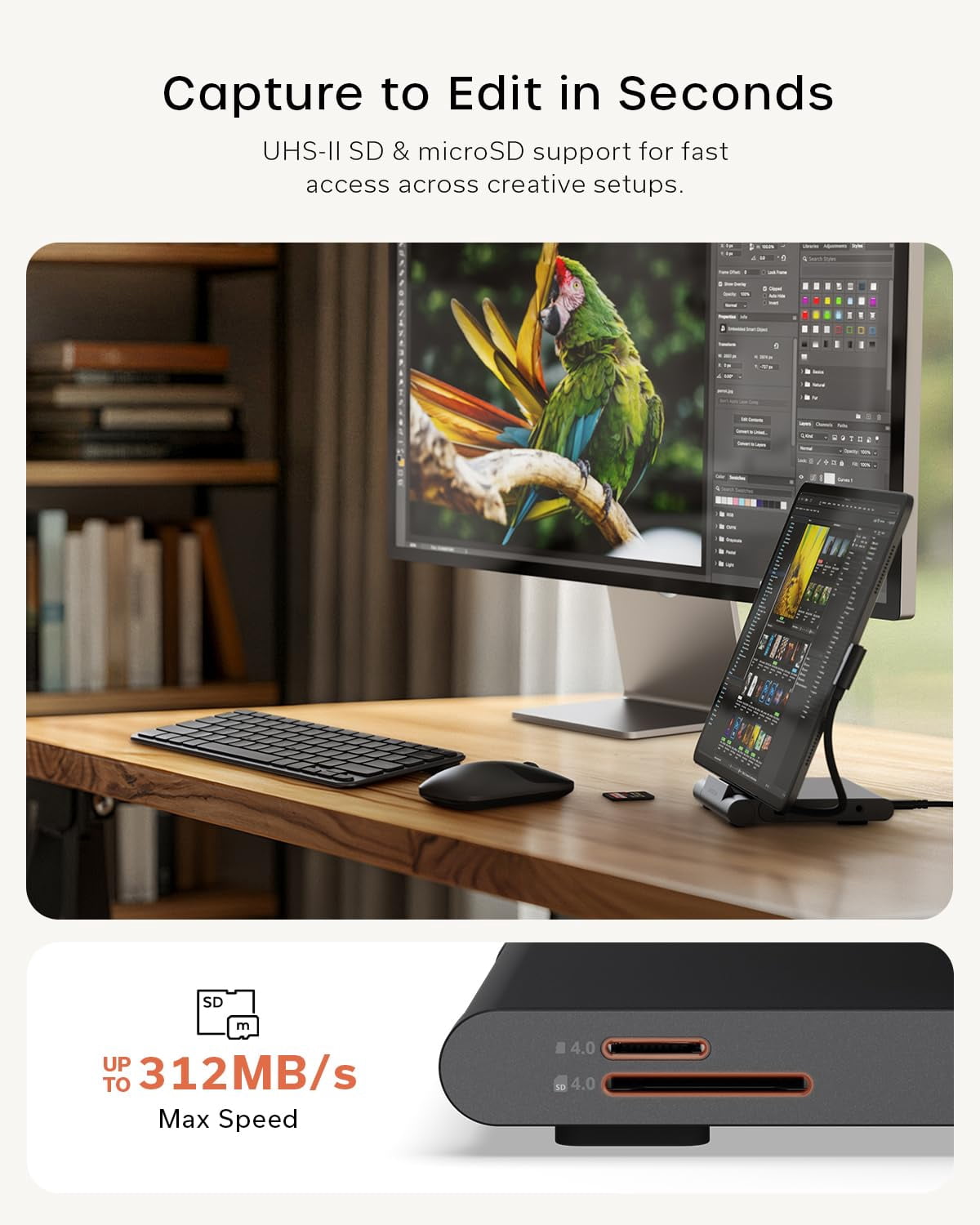 Satechi USB-C Foldable Stand Hub with 4K@60Hz HDMI, 100W Power Delivery, 10Gbps USB-C & USB-A, SD/microSD, for Tablets, Laptops & Smartphones Up to 13-inch, Space Black