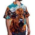thumbnail image 2 of Yak Men's Short Sleeve Printed Poplin Beach Shirts with Spread Collar - Casual Button Down Summer Tops for Unisex, 2 of 6