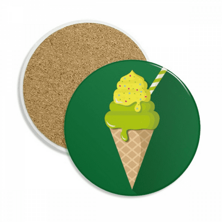 

Green Matcha Ice Cones Popsicles Coaster Cup Mug Tabletop Protection Absorbent Stone