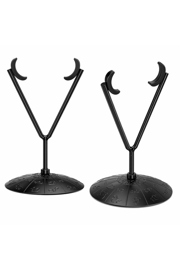 2 Pcs Heart Shape Metal Display Stand Adjustable Golden Rock Display Holder for Gemstones Minerals Agate Slabs Plates Seashell Sphere Crystal Ball Eggs Collectibles Black