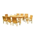 thumbnail image 2 of Grade-A Teak Dining Set: 8 Seater 9 Pc: 118" Oval Table And 8 Wave Stacking Arm Chairs Outdoor Patio WholesaleTeak #51WV2609, 2 of 7