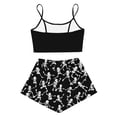 thumbnail image 5 of MEZZALL Halloween Gothic Pajama Set for Women Spaghetti Strap Skeleton Hand Print Crop Tops With Elastic Waist Shorts 2 Piece Home Sleepwear, 5 of 5