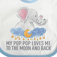 thumbnail image 4 of Inktastic My Pop Pop Loves Me to the Moon and Back Elephants in Clouds Boys or Girls Baby Bib, 4 of 4