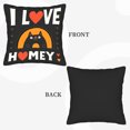 thumbnail image 6 of Set of 2 18x18in Throw Pillow Covers - Whimsical Black Cat Design with ' I LOVE ' Text & Hearts for Couch Bed Car, 6 of 8