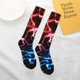 thumbnail image 4 of Daiia Sports Socks Red And Blue Lightning Printed Novelty Crew Socks for Men Women Knee High Socks Cotton Socks Soft & Breathable Support Unisex Socks, 4 of 9