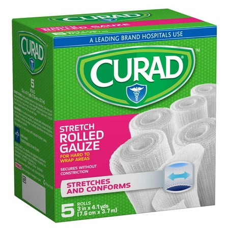 Curad Stretch Rolled Gauze, 5 count