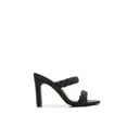 thumbnail image 2 of Women Double Strap High Chunky Heeled Slip On Slide Sandals (Double Braided Black, 11), 2 of 4