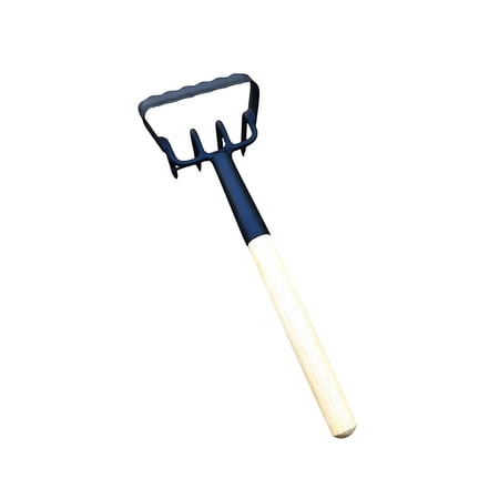 Hand Rake for Garden Weeding Ergonomic Wood Handle Carbon Steel Soil Cultivator Tool Compact Gardening Hand Rake for Loosening Weeding and Transplanting