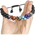 thumbnail image 3 of Pulsera de cuentas de chakras, pulsera de cristal curativa de los 7 chakras, pulsera de cuentas de piedra de yoga, pulsera de meditación, relajación y ansiedad., 3 of 5