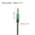 thumbnail image 2 of 2 Pack Aux Cable 3.5mm Male to Male Nylon Braided 3Ft 3 Pole Hi-Fi Stereo Sound Auxiliary Cord Green, 2 of 6