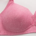 thumbnail image 4 of DondPO Plus Size Bras for Women Wireless Comfortable Bras for Older Women Front Closure Bras for Women No Underwire Wireless Bras for Women Seamless Tshirt Bra Full Coverage Bras for Women Pink 44, 4 of 7