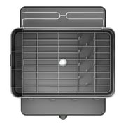 simplehuman Kitchen Dish Drying Rack, Fingerprint-Proof Stainless Steel Frame, Grey Plastic