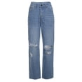 thumbnail image 1 of Kmbangi Women's Jeans, All-Match High Waist Loose Ripped Pants for Party, 1 of 6
