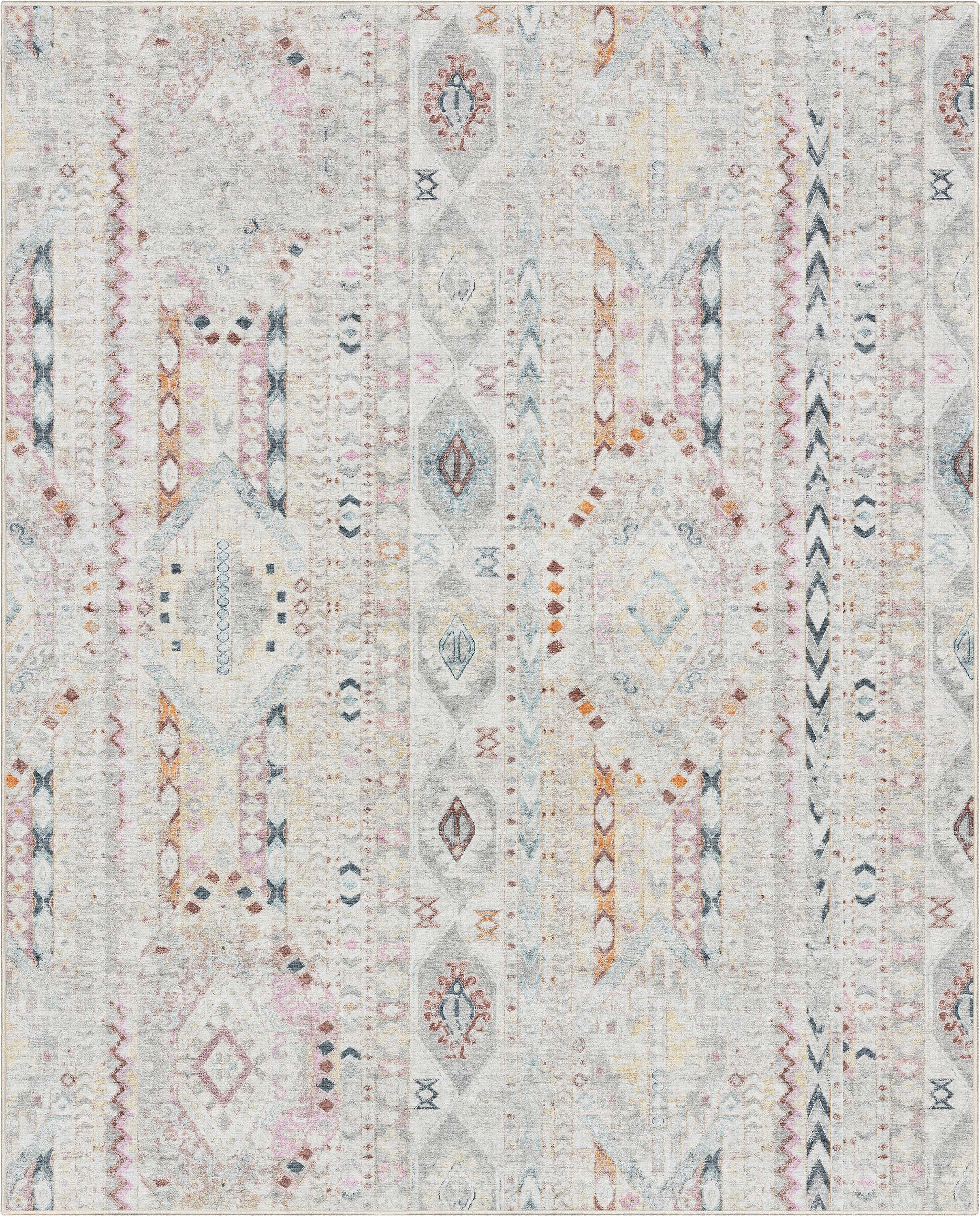 Well Woven Apollo Rodeo Vintage Medallion Tribal Multi Flat Pile Easy to Clean 7'10" x 9'10" Area Rug for Living Room Dining Room Bedroom and Kitchen
