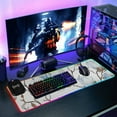 thumbnail image 6 of Blooming Blue Petals Wireless Charging RGB Gaming Mouse Pad Large Keyboard Mat Rubber Base 13 Light Modes, 6 of 6