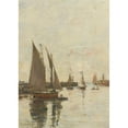 thumbnail image 2 of Eugène Boudin 14x18 Black Ornate Wood Framed Double Matted Museum Art Print Titled - Trouville, the High Tide Jets (circa 1885-90), 2 of 5