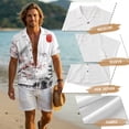 thumbnail image 3 of Tsovthrid Ink-Wash Cherry Blossom Mountain Print Linen-Like Couple Matching Shirts, Women's Maxi Dress with Pockets and Men's Aloha Shirt, 2026 Beach Couples Outfit for Husband Wife, 4XL, 3 of 7