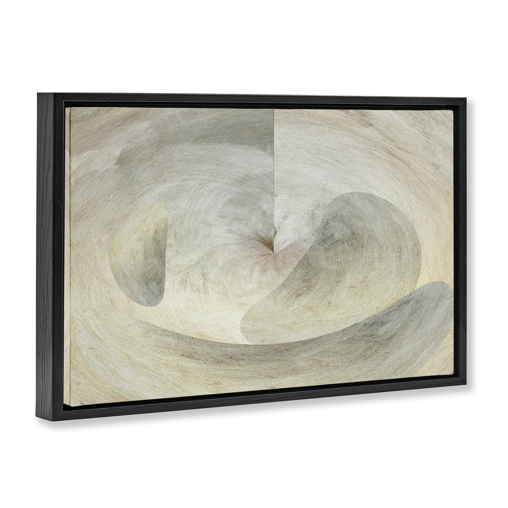 Stupell Industries Curving Freeform Abstract Abstract Painting Black Floater Framed Canvas Art Print Wall Art, 31 x 21