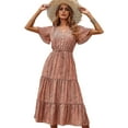 thumbnail image 1 of Vestido de fiesta para mujer con estampado sexy de escote en V de primavera y verano (rojo), 1 of 7