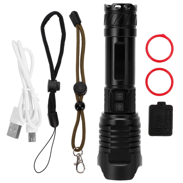 Oubit USB Flashlight,P99 Retractable Zoom Flashlight Strong Light Flashlight Outdoor Supplies Sturdy Construction