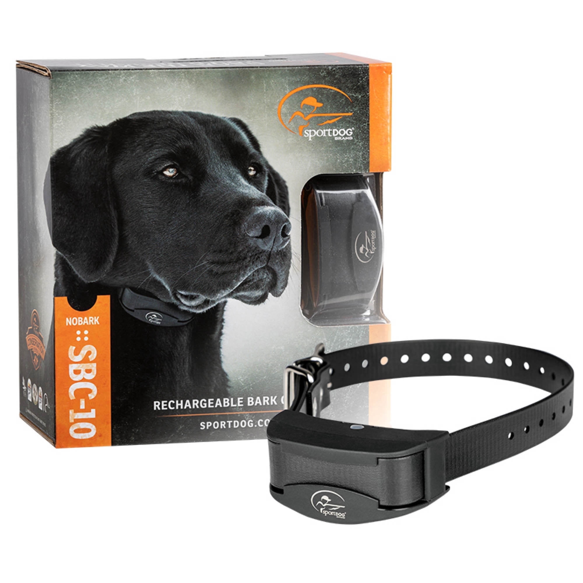 (2 pack) SportDOG Brand NoBark 10 Collar - Rechargeable Bark Collar, Waterproof, Black
