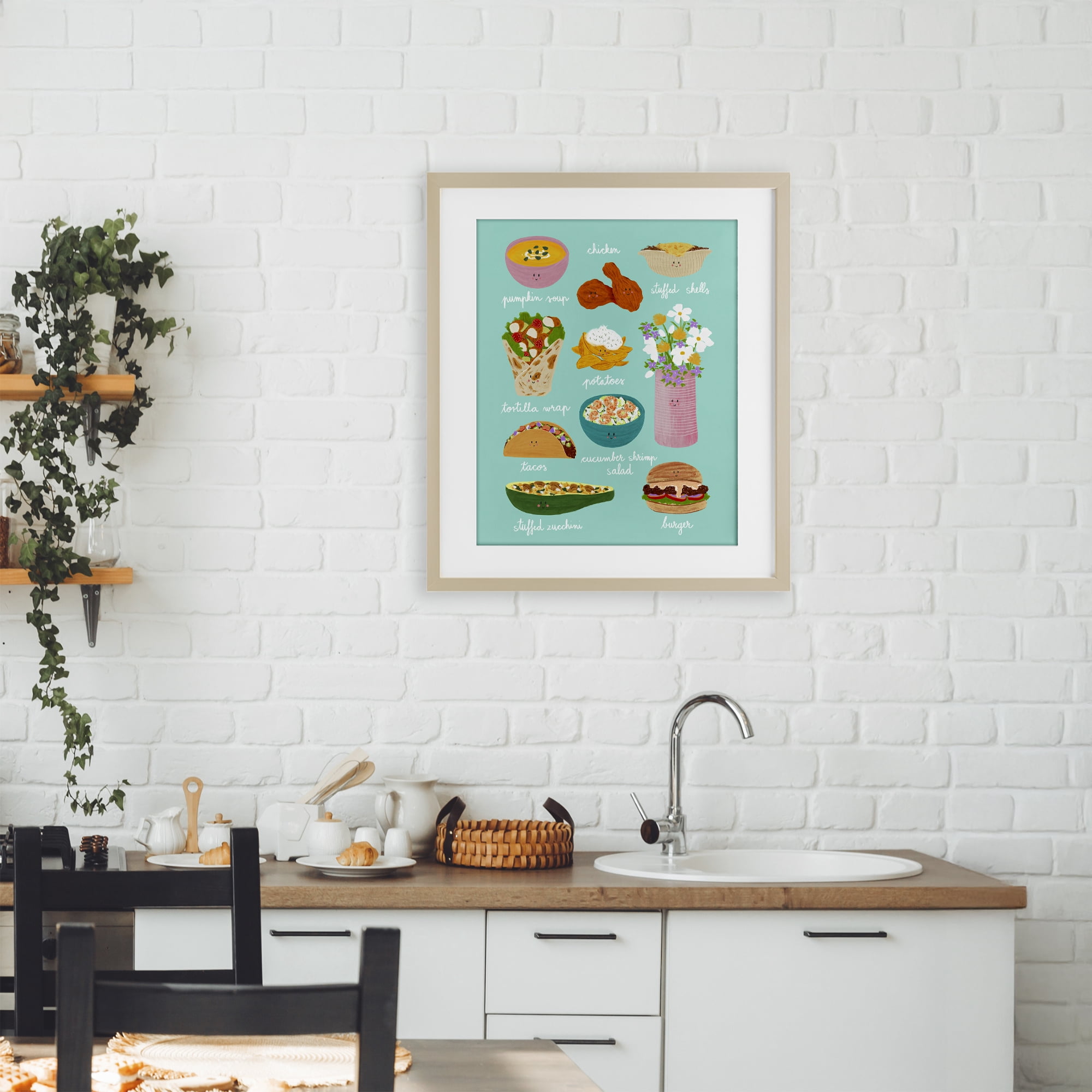 Stupell Industries Gourmet Lunch Food Collection Birch Framed Print Under Glass, design by Metka Hiti